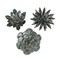 Set of 3 Galvanized Metal Flower Sculptures Wall Hanging Home Decor Floral Art
